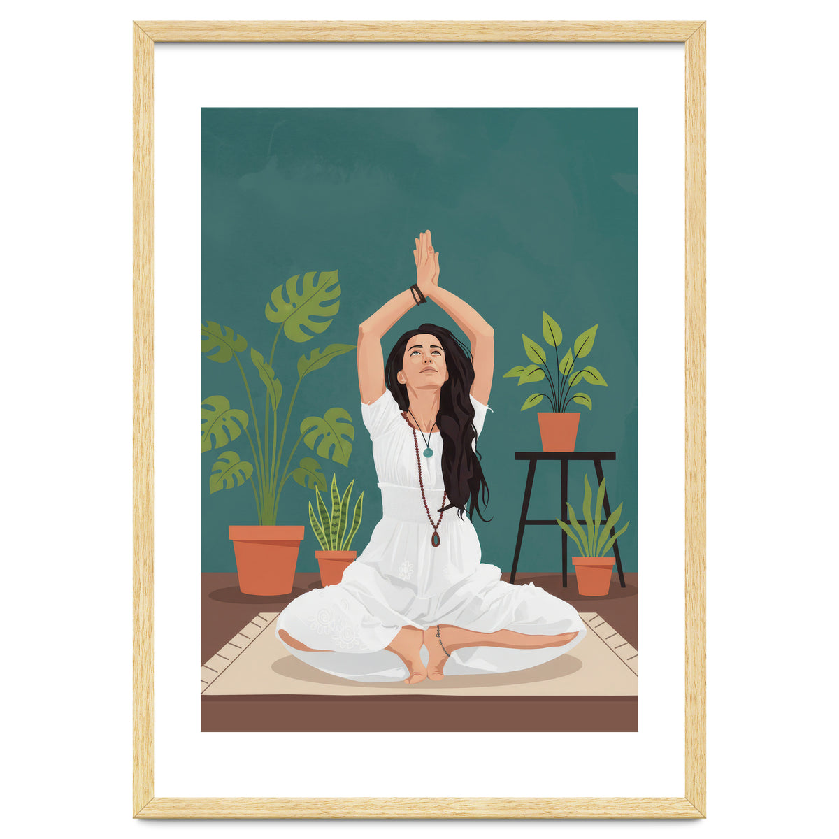 Serene Yoga Pose FitnessIllustration