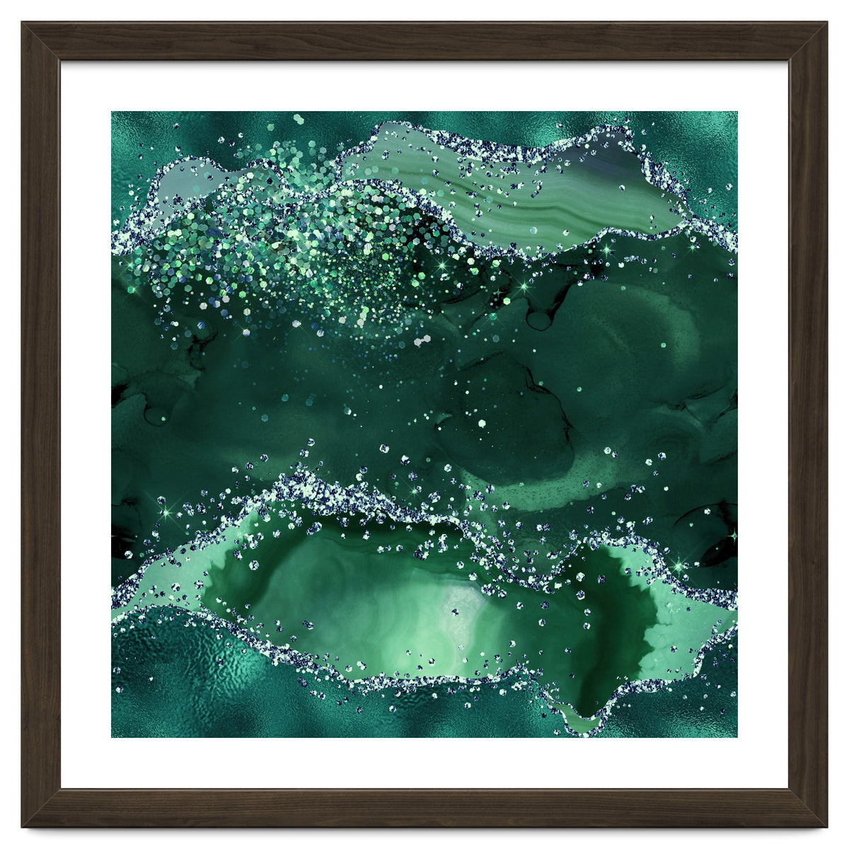 Emerald Glitter Agate Texture 04
