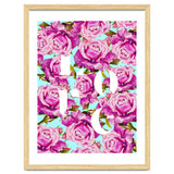 Love, Floral Typography Valentine's Graphic Design, Eclectic Modern Boho Botanical Rose Illustration thumbnail
