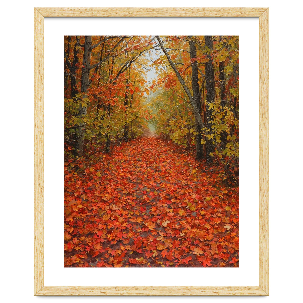 Lush Autumn Forest Path Covered