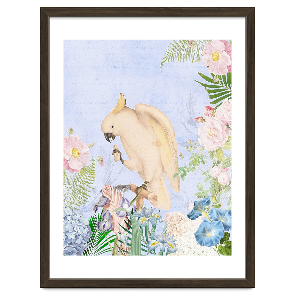 White Cockatoo In Flower Jungle