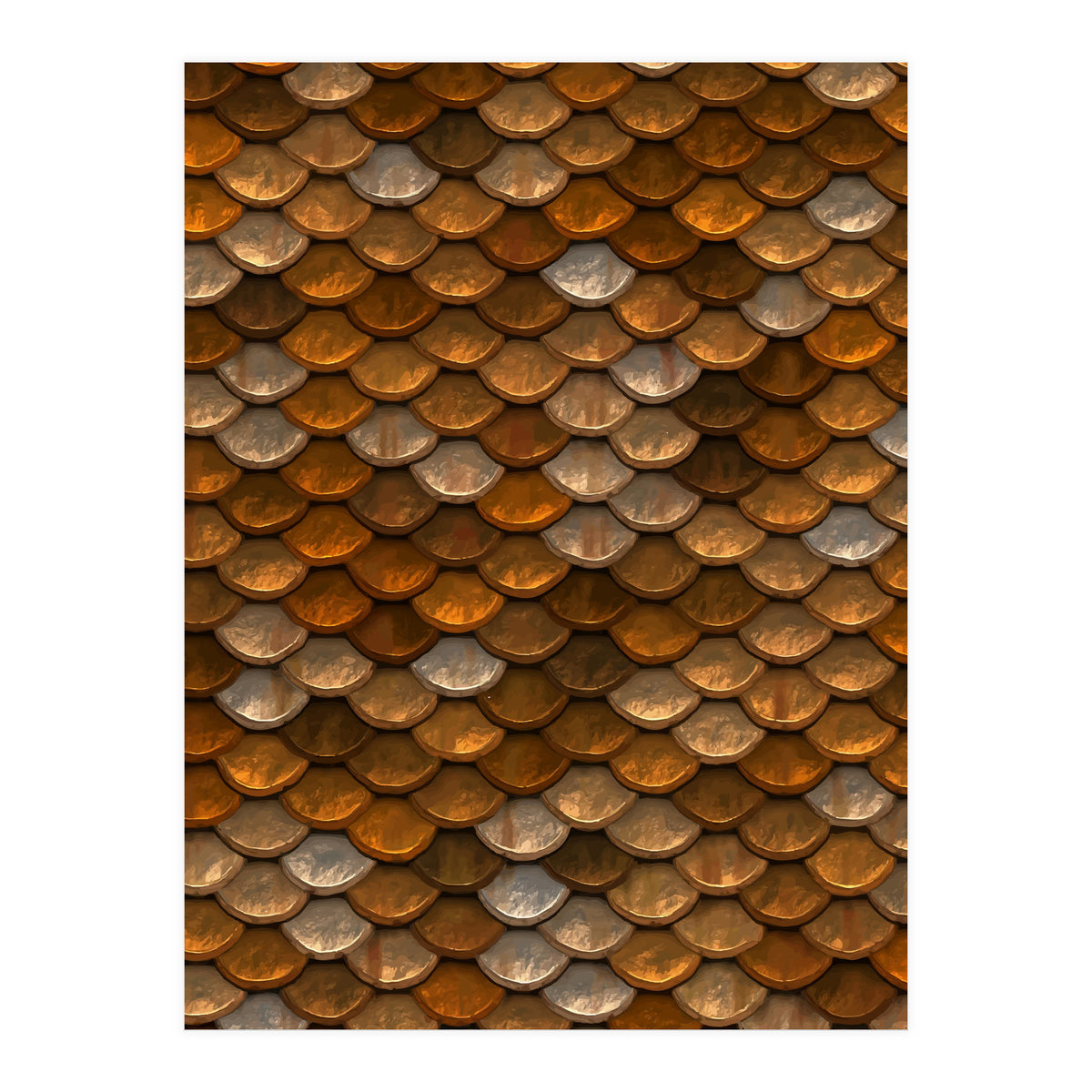 Transforming Into A Golden Mermaid (Print Only)