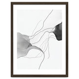Abstract Black And White Flowing Lines And Shapes On White Background thumbnail