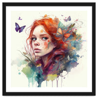Red Hair Butterfly Glance