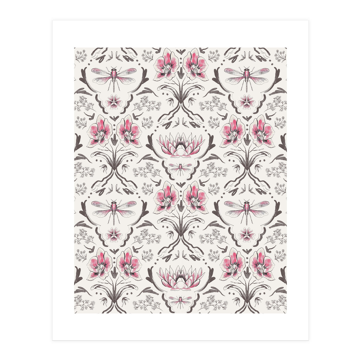 Bohemian Garden Pink Pattern (Print Only)