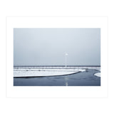 Street light turned on the winter snow street (Print Only) thumbnail