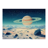 Alien Horizon: Saturn-Inspired Planetary Landscape (Print Only) thumbnail