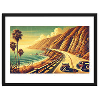 Vintage Coastal Road Journey Poster