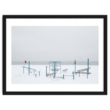 Playground in the winter snow beach thumbnail
