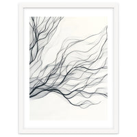 Abstract Black Branching Lines Flowing