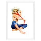Pinup Texas Girl With White Cowboy Hat thumbnail