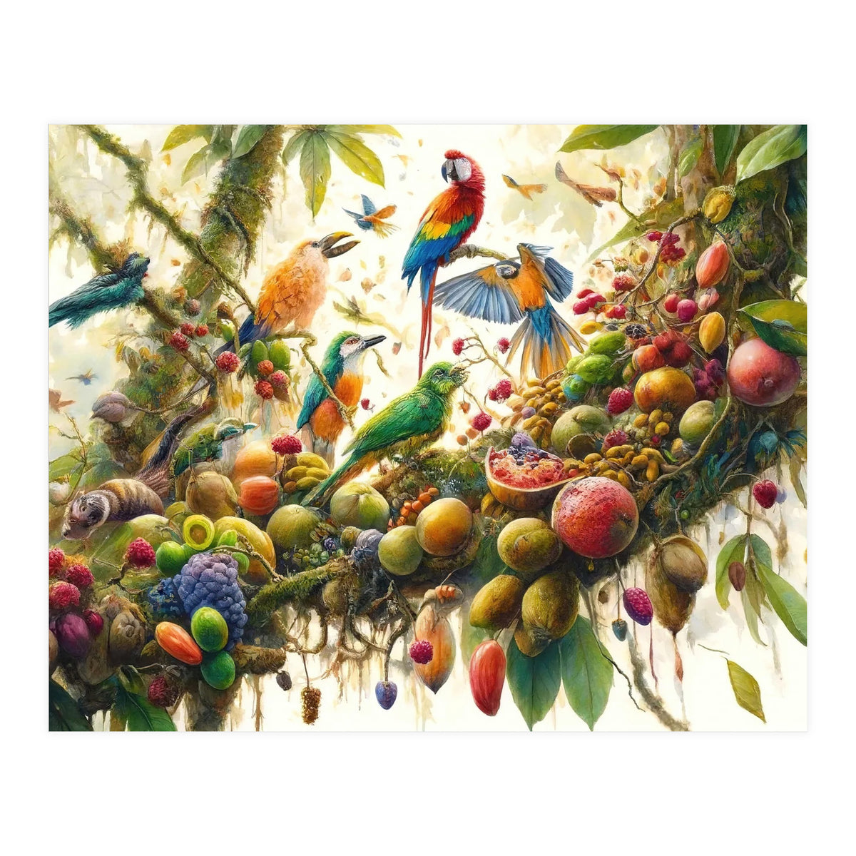 Jungle Symphony Of Tropical Birds (Print Only)