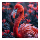 Vibrant Flamingo Portrait With Tropical Foliage (Print Only) thumbnail
