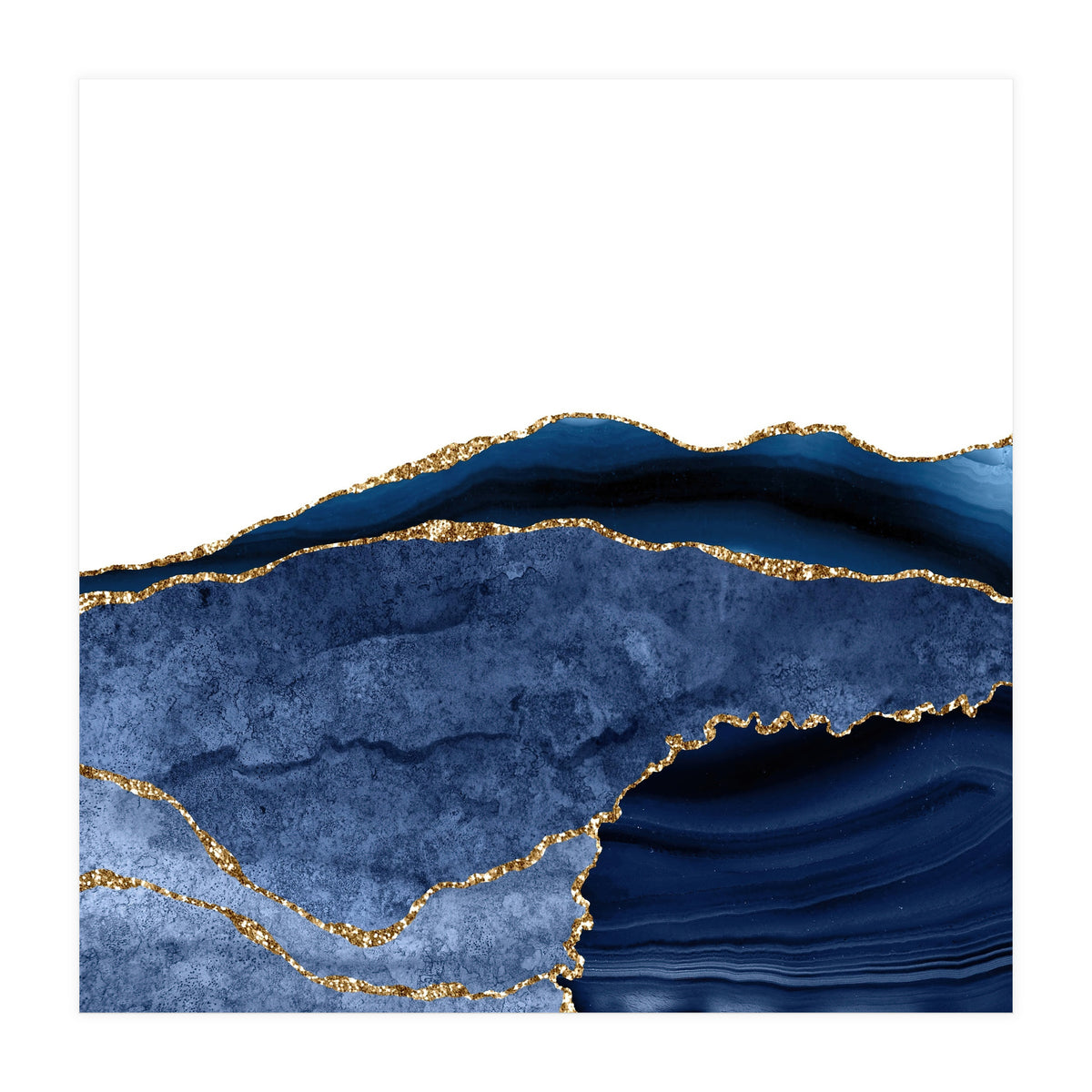 Navy & Gold Agate Texture 24 (Print Only)