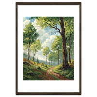 Vibrant Summer Forest Landscape Painting
