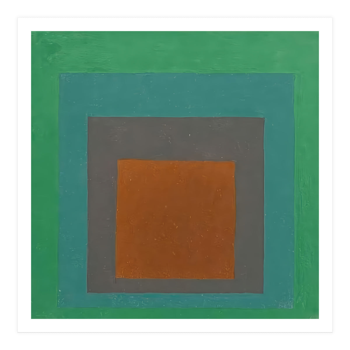 JOSEF ALBERS - HOMAGE TO THE SQUARE GREY BROWN GREEN (Print Only)