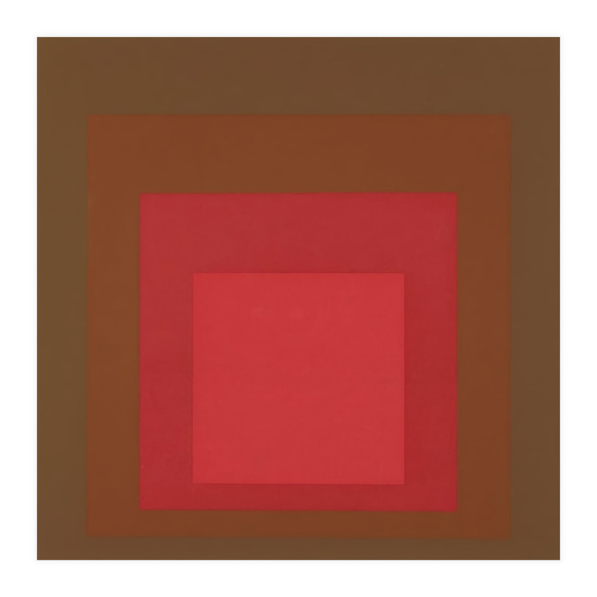 JOSEF ALBERS - HOMAGE TO THE SQUARE, RED, BROWN  (Print Only)