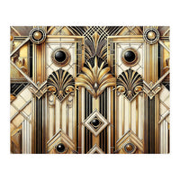 Art Deco Gold Geometric Pattern (Print Only)