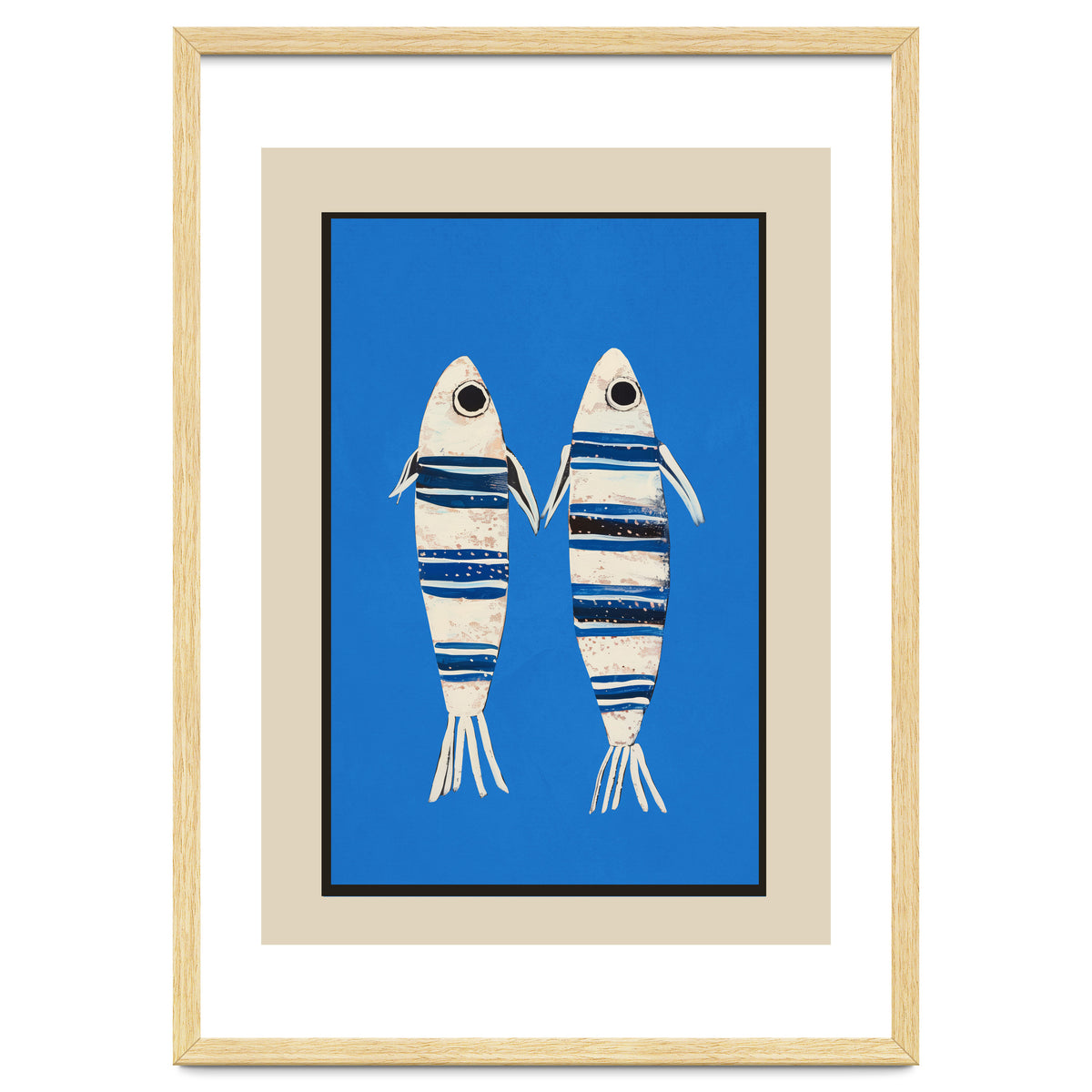 Minimal Fish On Blue