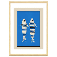 Minimal Fish On Blue
