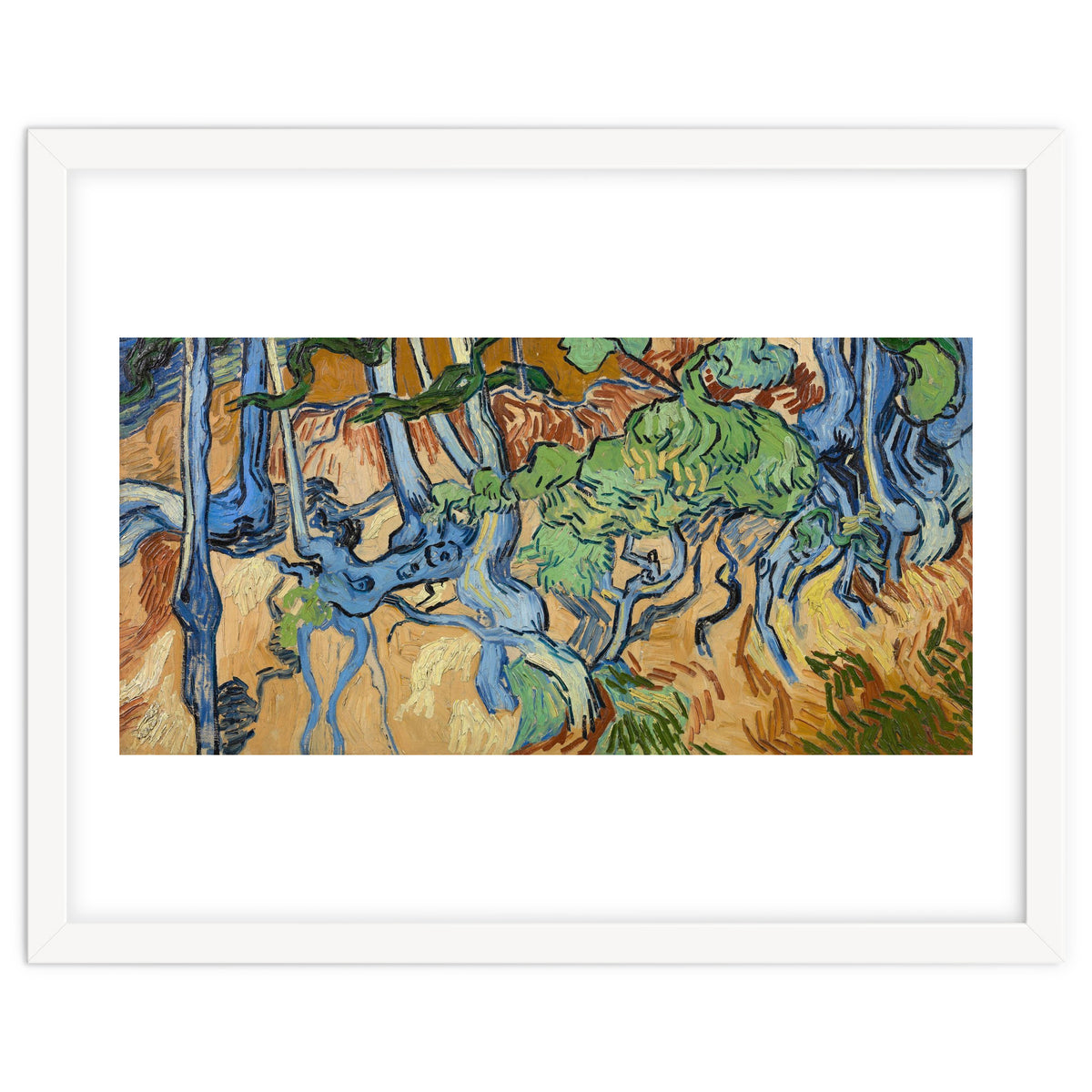 Tree Roots. Date: July 1890, Auvers-sur-Oise. Dimensions: 50.3 cm x 100.1 cm, 69.8 cm x 119.7 cm.