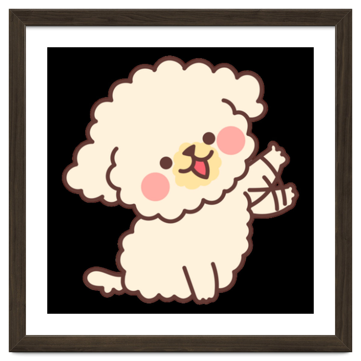 Cute Dog Happily Waving His Paw