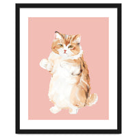 Ms Purrlington Handpainted fluffy cat oil painting