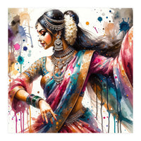 Hindu Woman Dancer With Jewelry And Sari (Print Only)