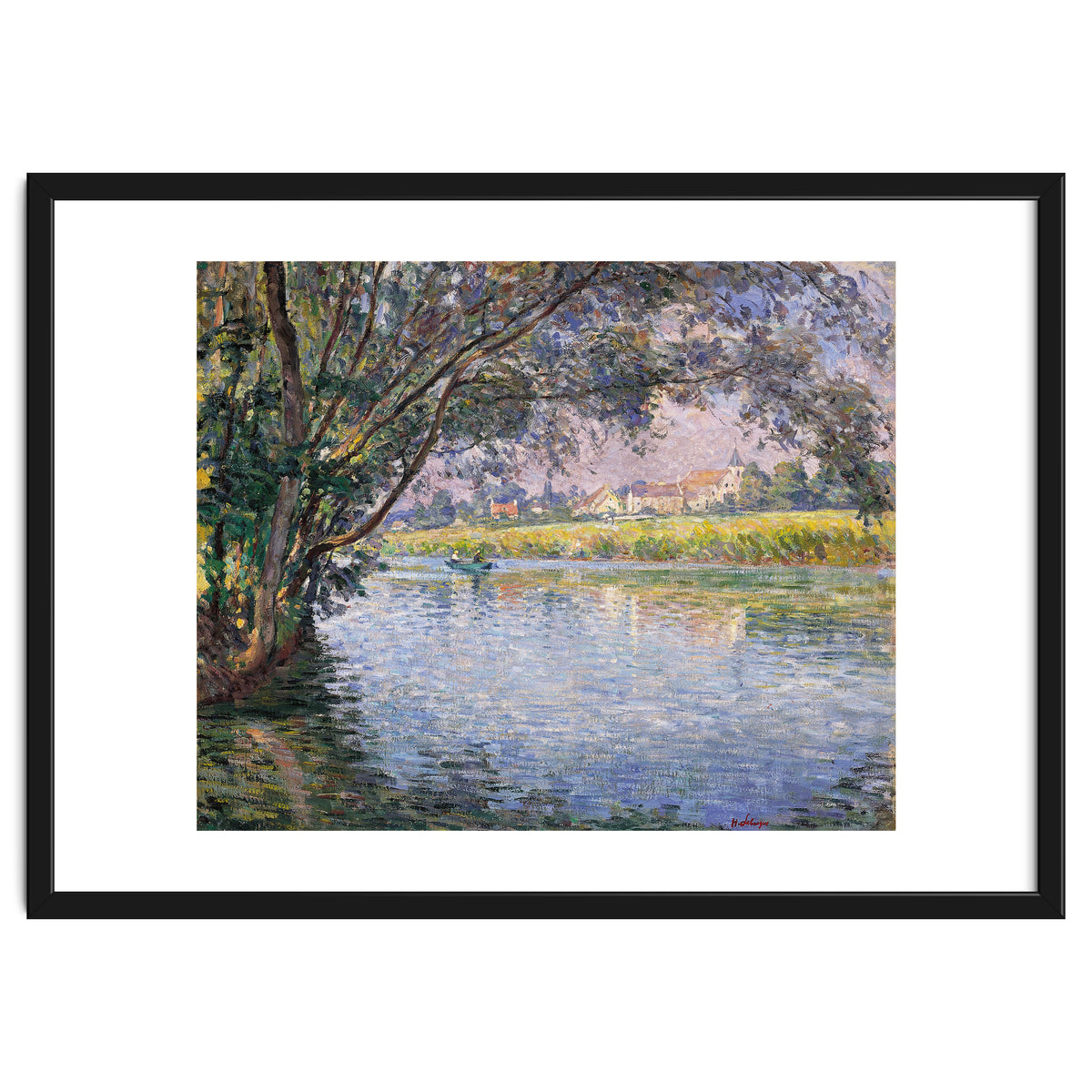 Henri Lebasque (Champigné, 1865-Le Cannet, 1937). Banks of the RIver Marne near Montévrain (ca. 1...
