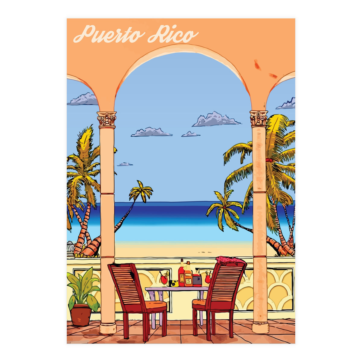View on Puerto Rico Coast (Print Only)