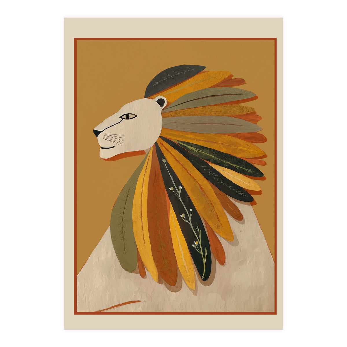 Leaf Mane Lion I (Print Only)