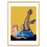 Sexy Pinup Winking Girl In Showing Her New High Heels thumbnail