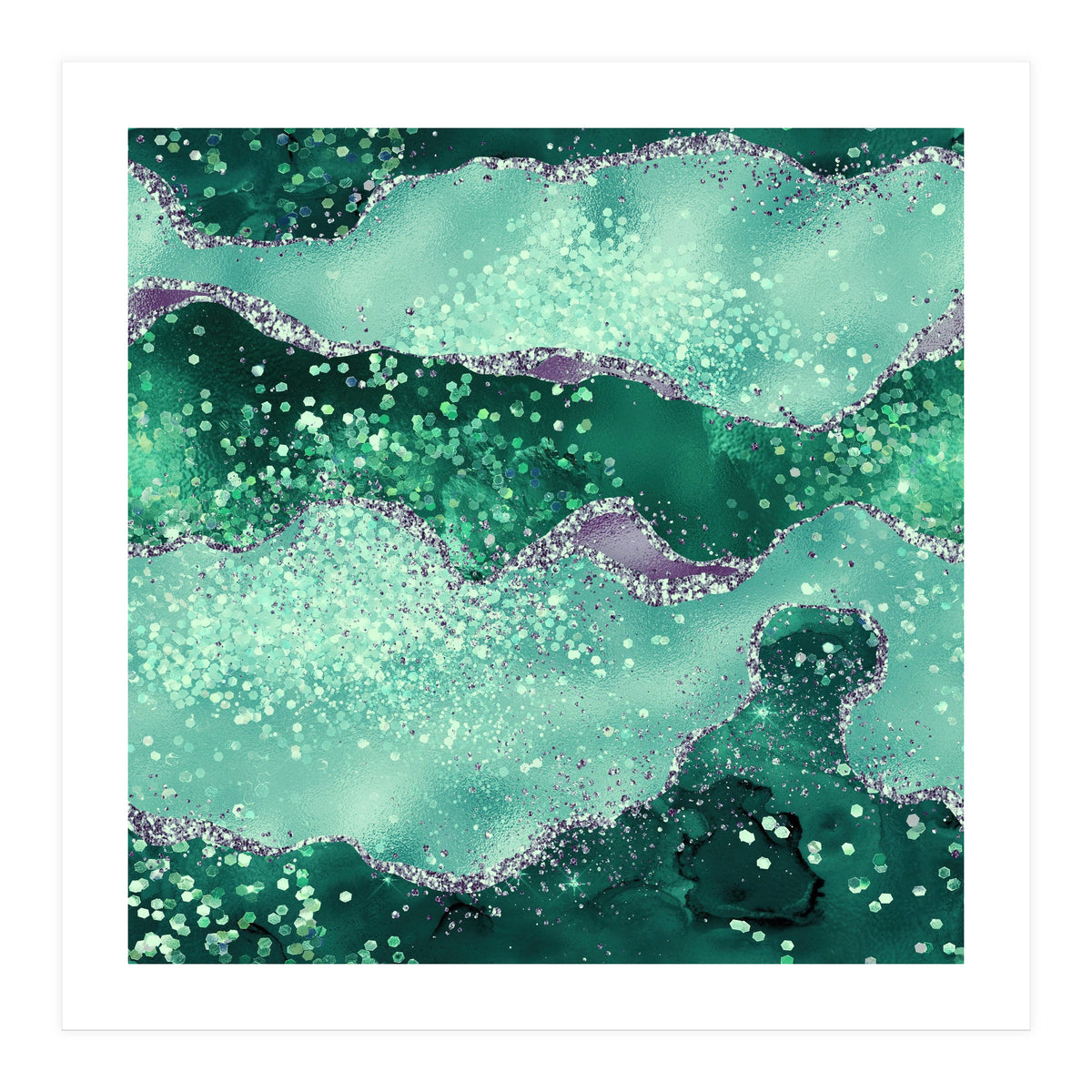 Emerald Glitter Agate Texture 02 (Print Only)