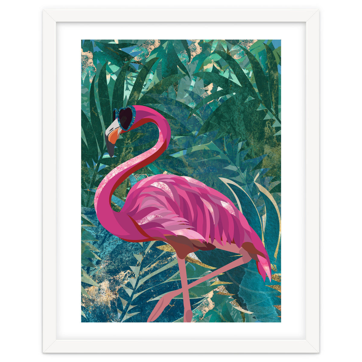 Flamingo in the jungle