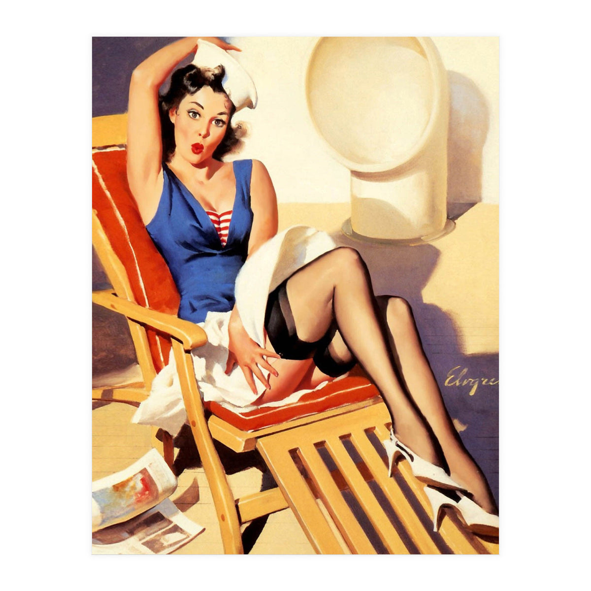 Sudden Wind On The Shipboard Cruiser (Print Only)