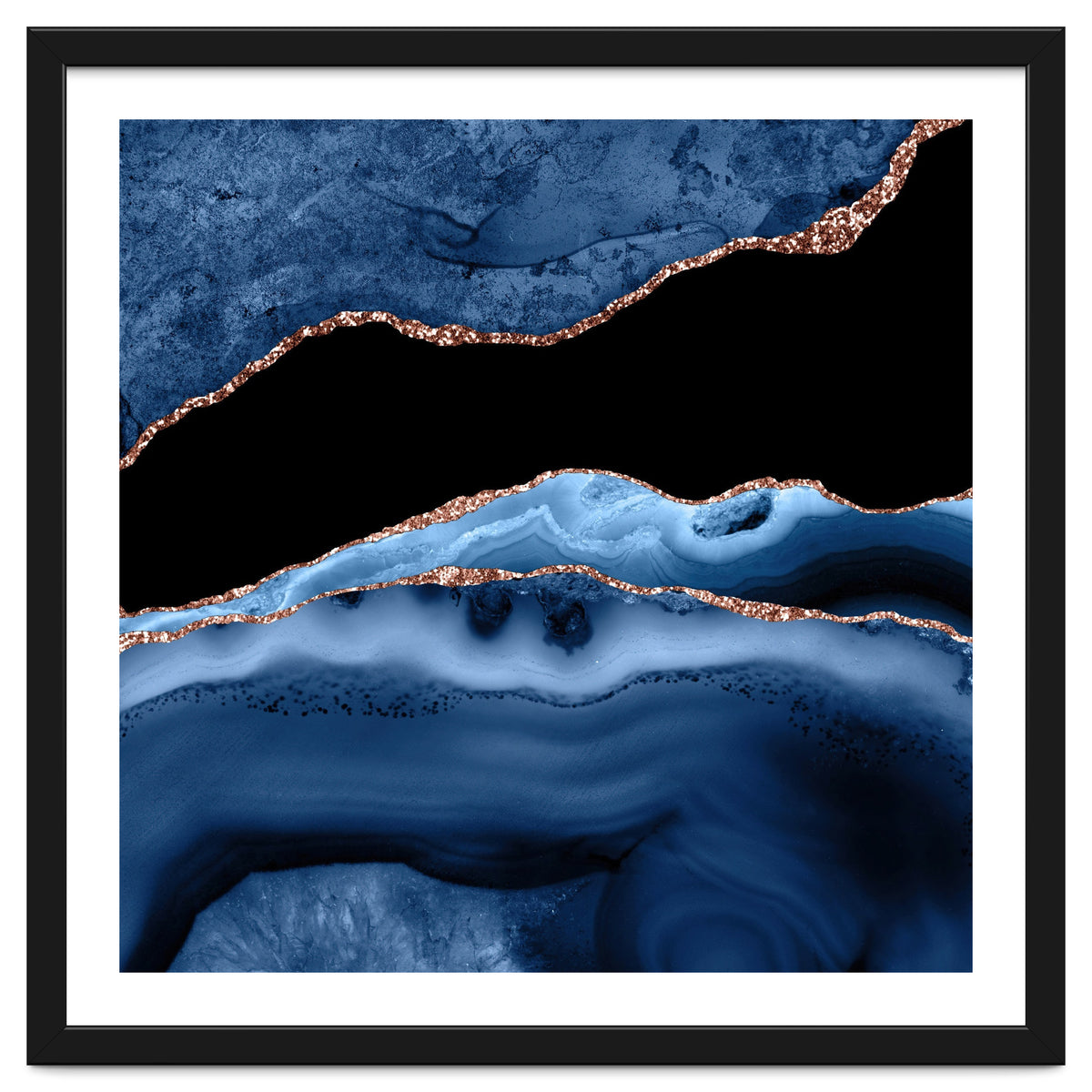 Navy & Rose Gold Agate Texture 13