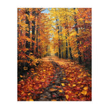 Sun-Drenched Golden Forest Path with Vibrant Autumn Foliage (Print Only) thumbnail