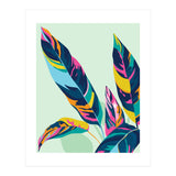 Dopamine Botanical, Colorful Tropical Banana Leaves, Plants Jungle Eclectic Contemporary, Bohemian Nature Forest (Print Only) thumbnail