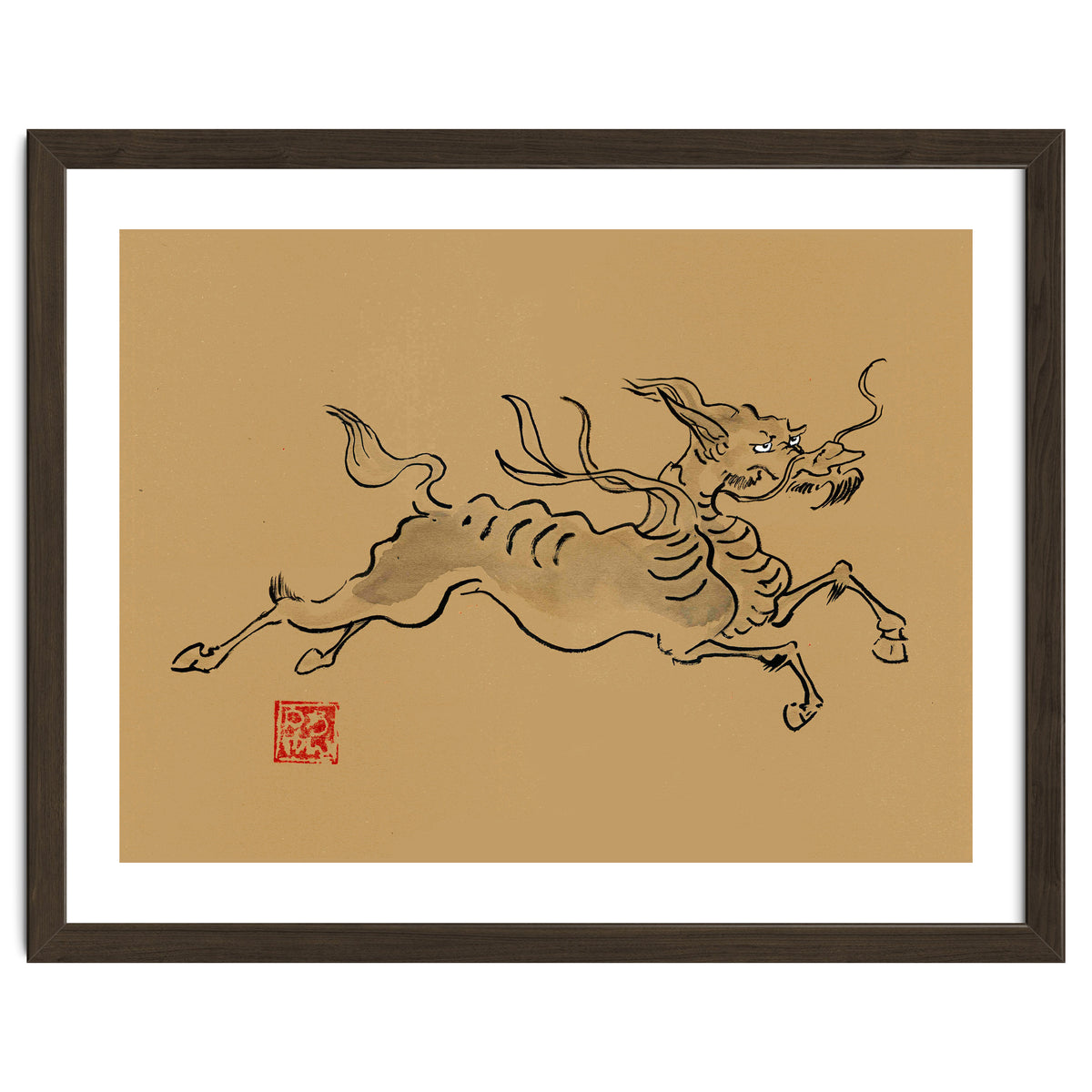 Kirin On Brown Paper