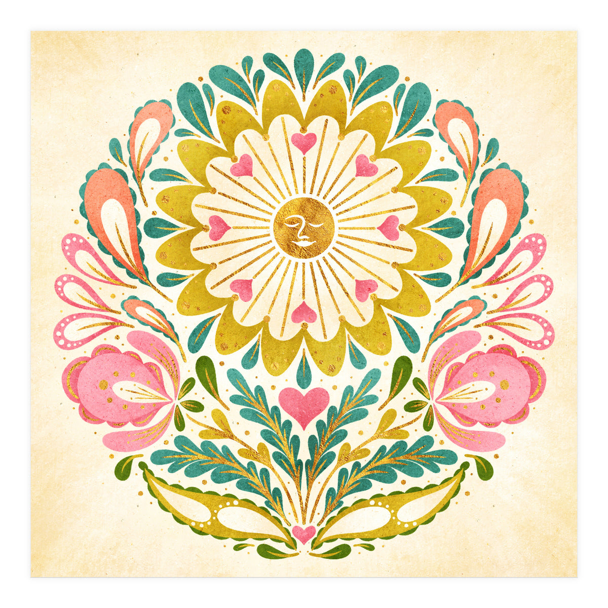 Solar Folk Art Mandala (Print Only)