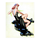 Pinup Girl Posing In Black Dress (Print Only) thumbnail