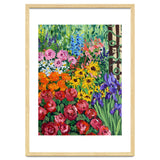 Vibrant Summer Cottage Garden Oil Painting thumbnail