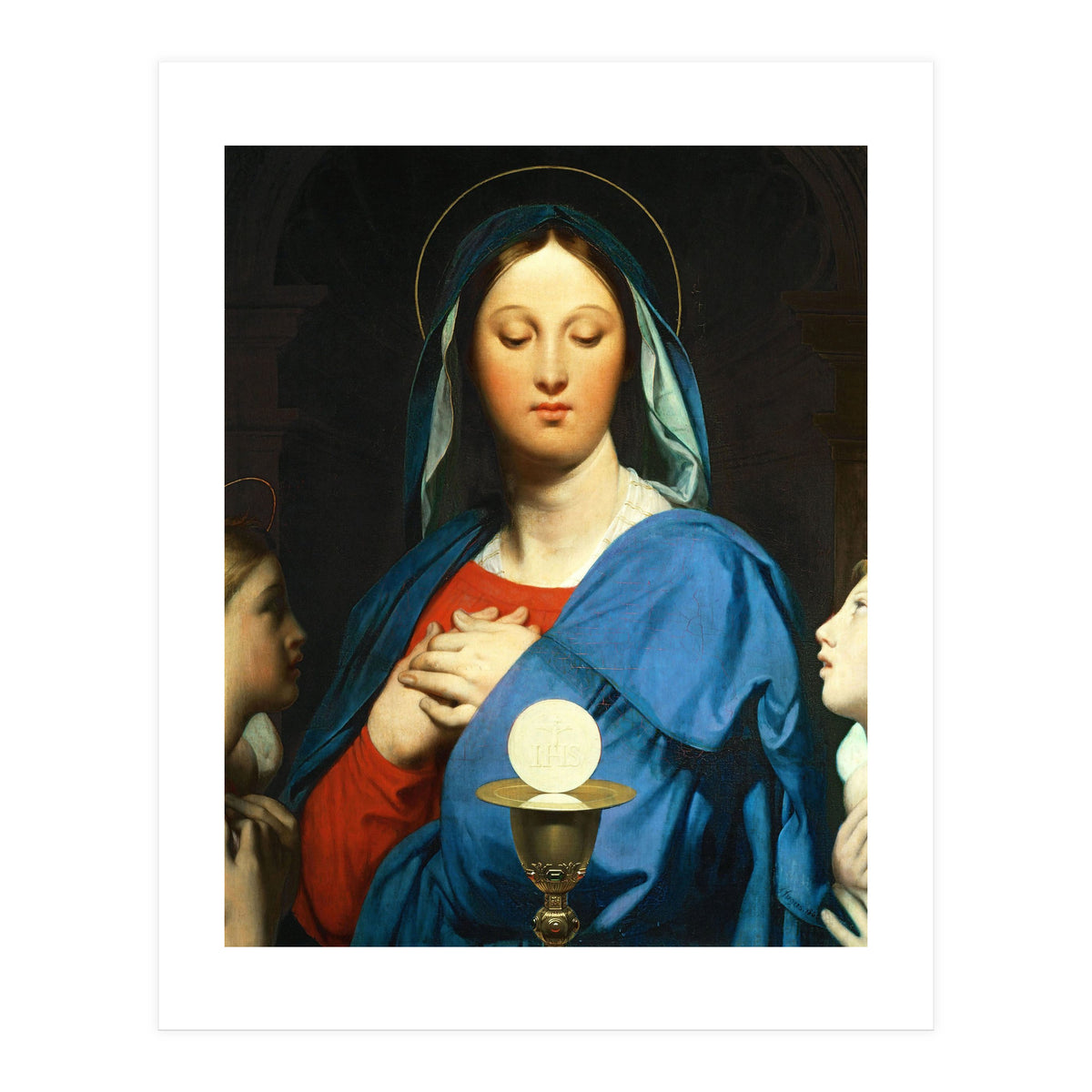 Jean Auguste Dominique Ingres / 'The Virgin Mary Prays to the Host', 1866. (Print Only)