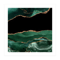 Emerald & Gold Agate Texture 01  (Print Only)