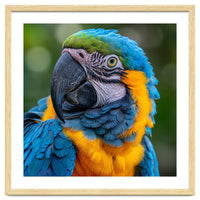 Close Up Blue And Yellow Macaw Parrot Face