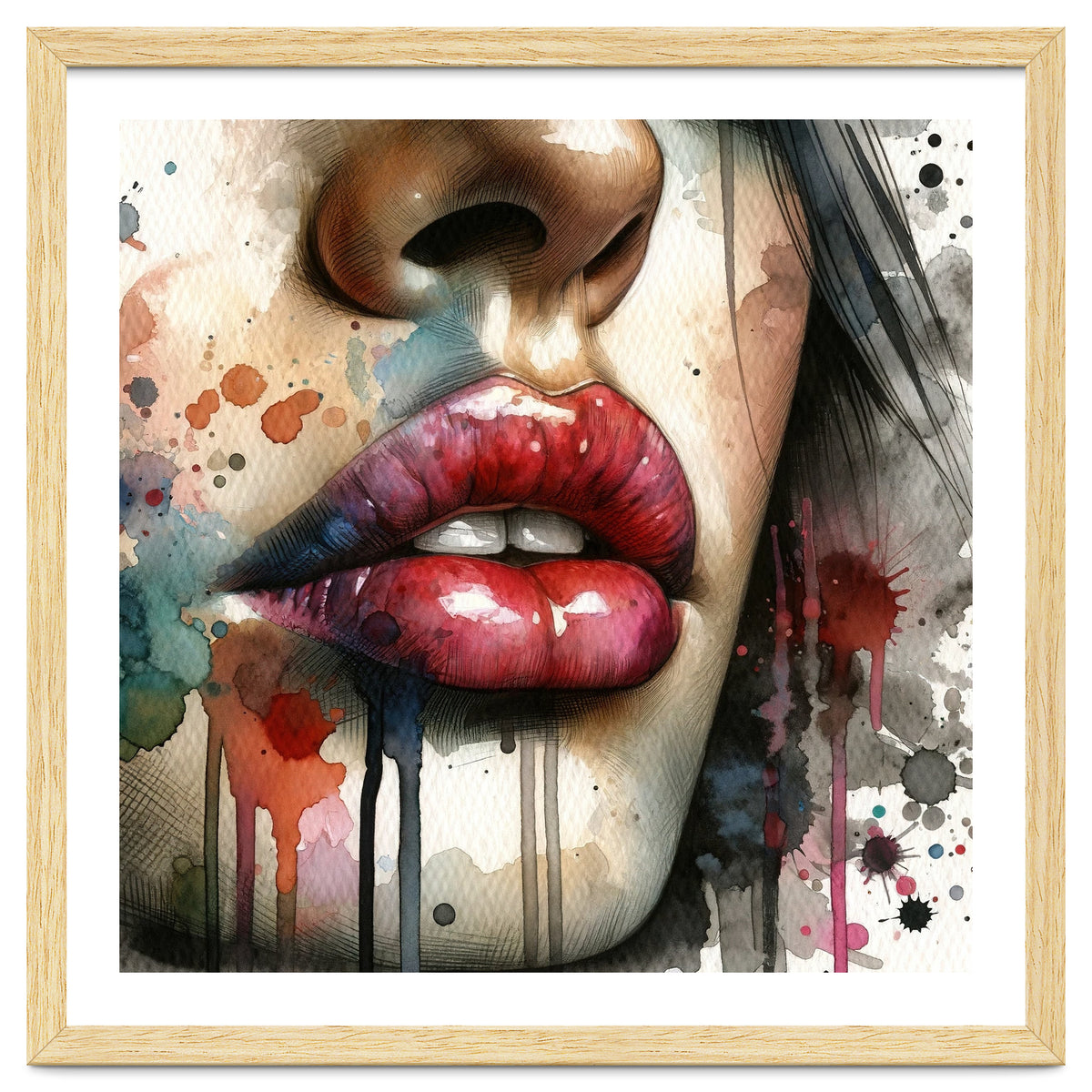 Watercolor Women Lips #1