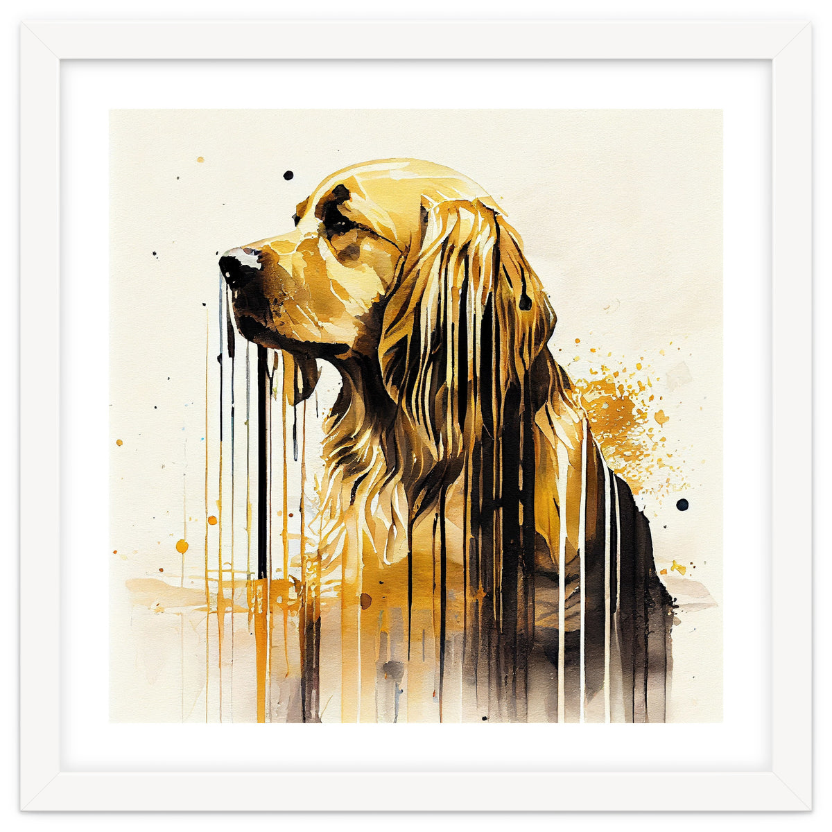 Watercolor Golden Retriever Dog