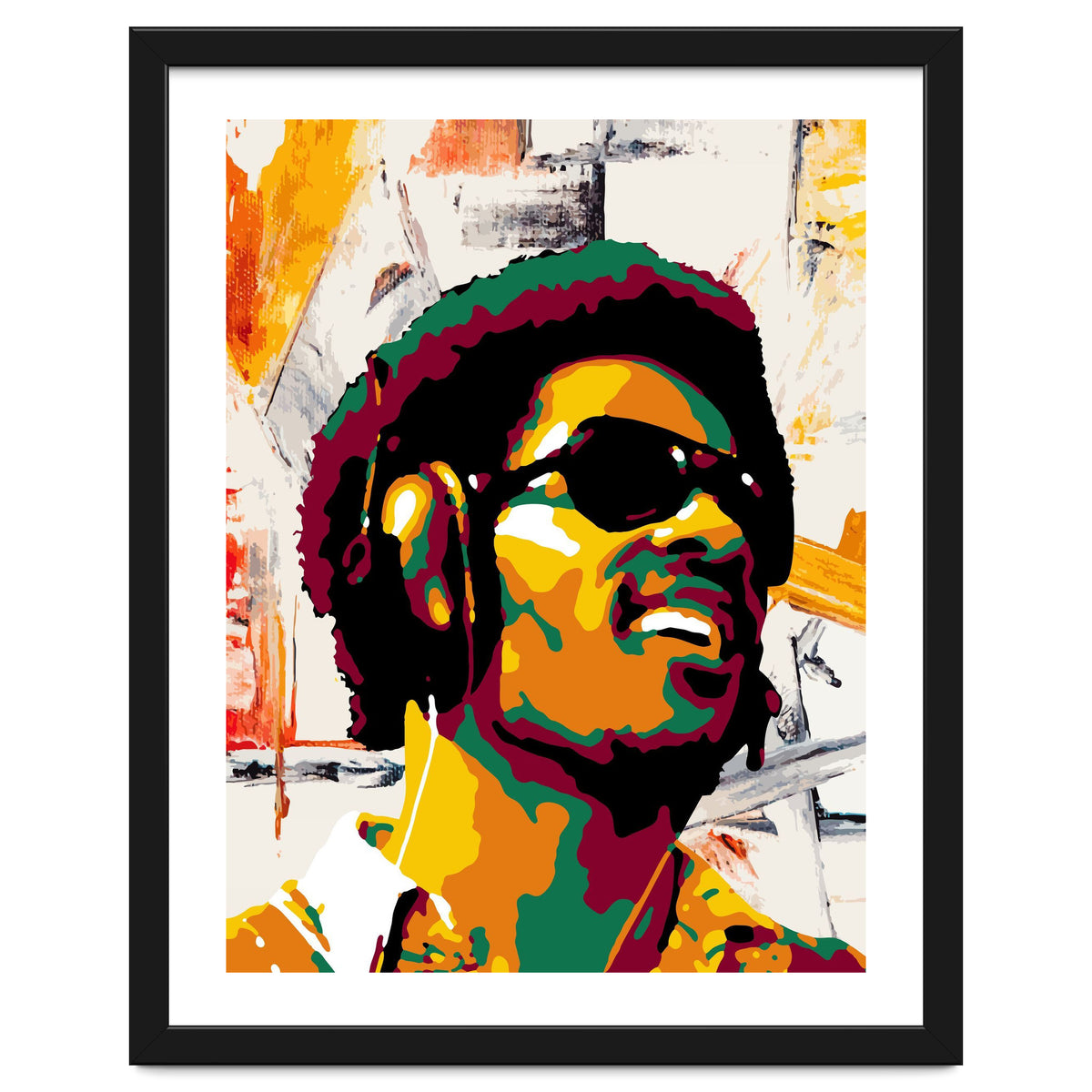 Stevie Wonder Colorful Abstract Retro Art
