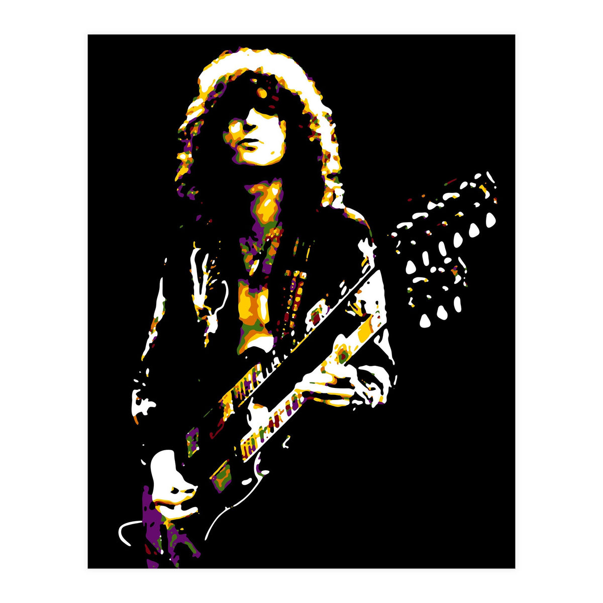 Jimmy Page American Musician Legend in Pop Art (Print Only)