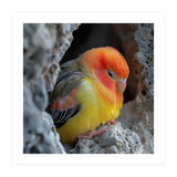 Cute Lovebird Perched On A Rock In A Cave (Print Only) thumbnail